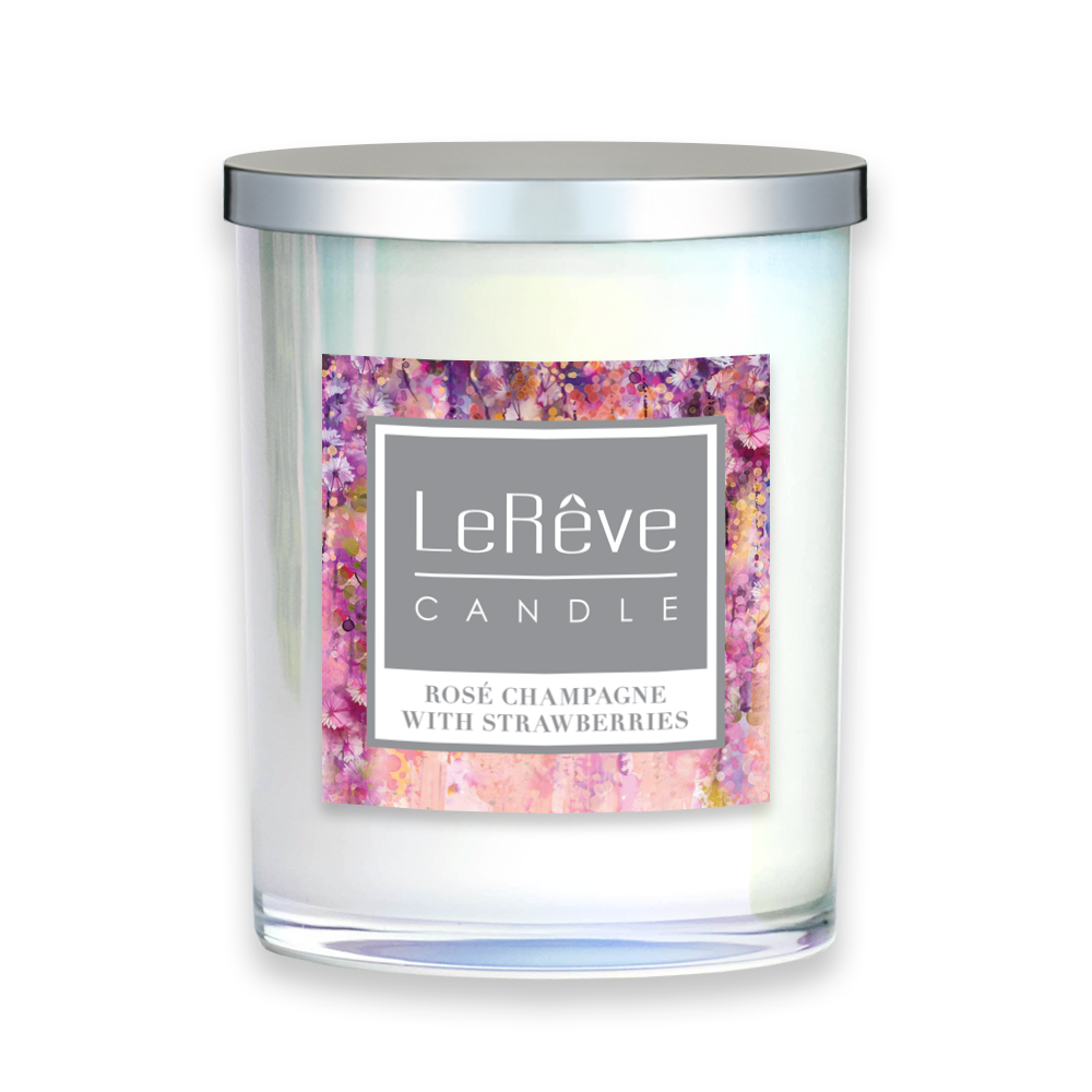 Rose Champagne with Strawberries Candle